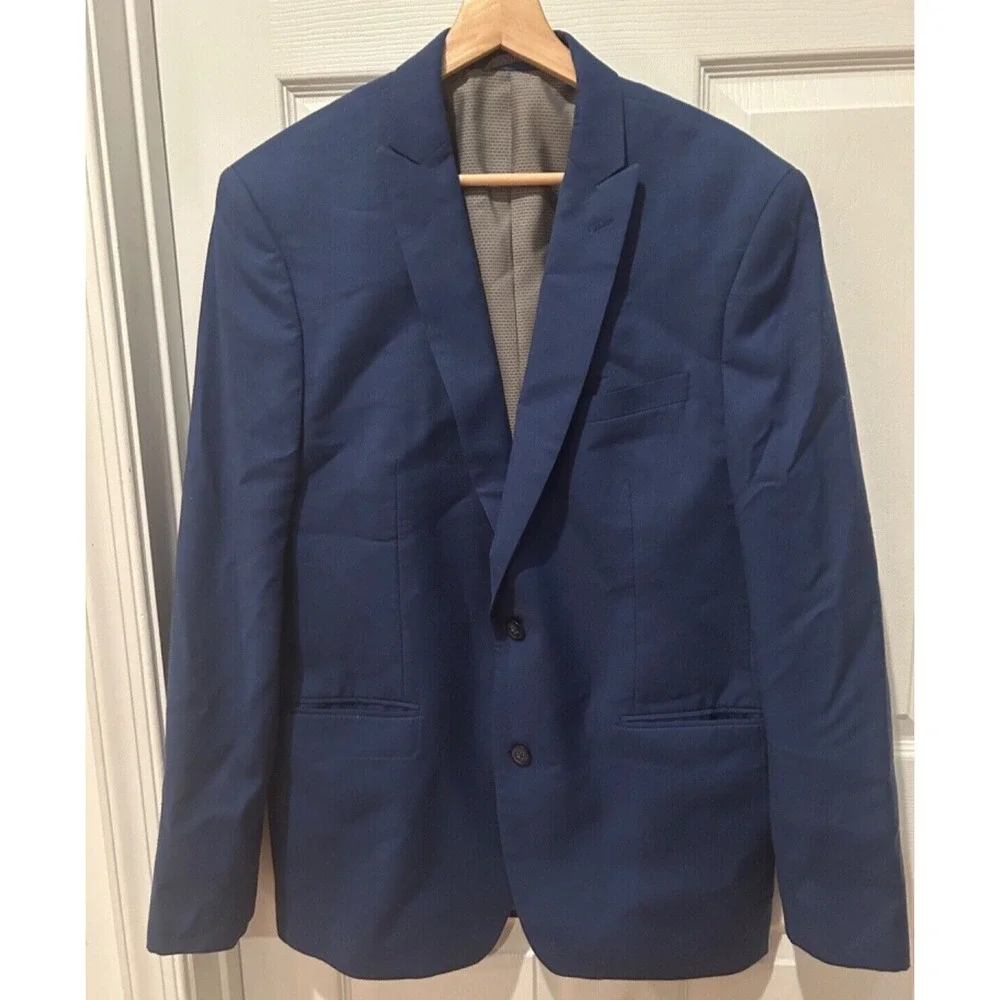 bar lll for Macy's Blue Mans Suite Jacket Slim Fit size 42R 52% Wool